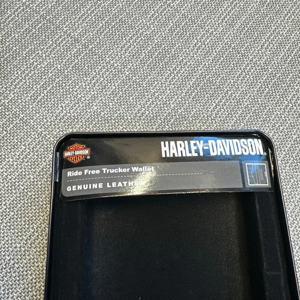 New Harley-Davidson Ride Free Trucker Wallet Eagle Brown Leather w/RFID 5748